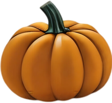 Pumpkin icon, a close-up painting of a pumpkin.