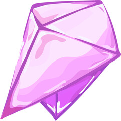 Purple crystal illustration on transparent background.
