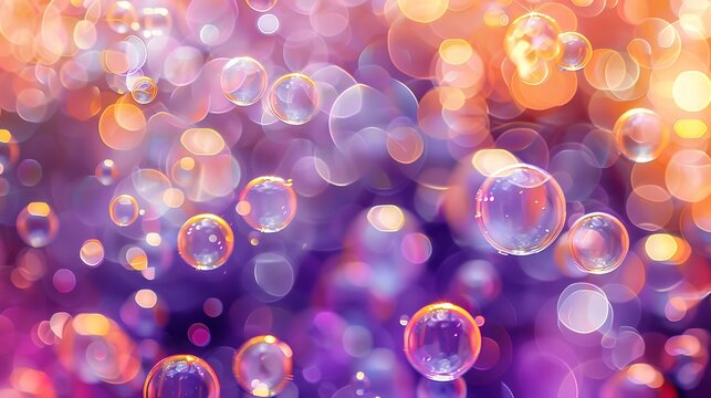 Background with purple, orange and white bubbles