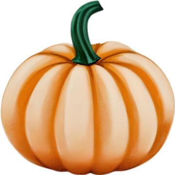 Pumpkin icon, a close-up painting of a pumpkin.