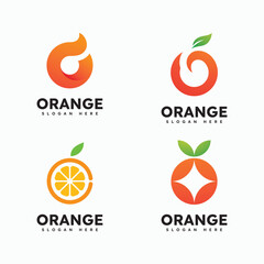 Orange logo design symbol. Vector illustration