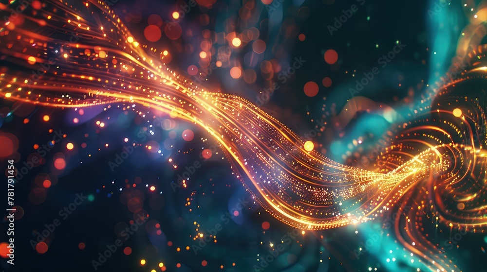 Poster abstract background with glowing lines
