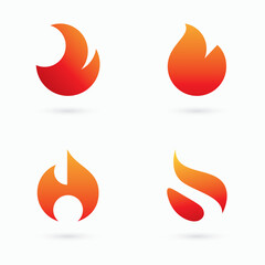 Fire flame Logo Template vector, Oil gas energy logo concept