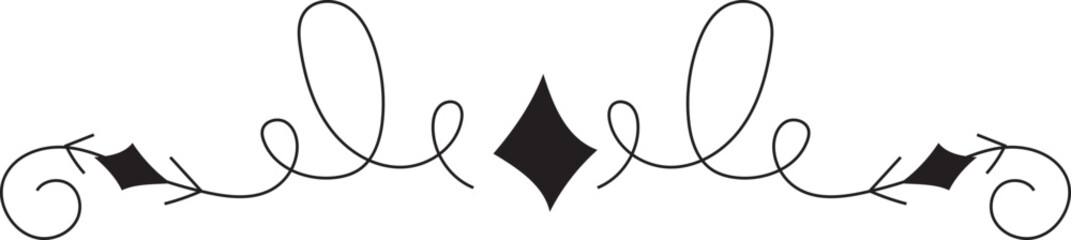 Hand drawn doodle divider line on transparent background.