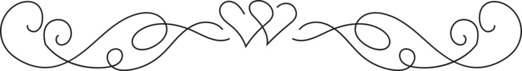 Hand drawn doodle divider line on transparent background.