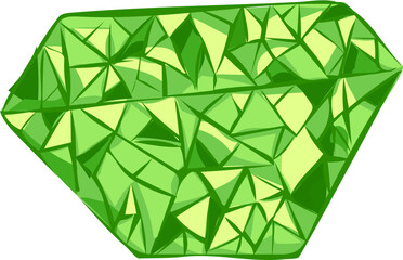 Green diamond illustration on transparent background.
