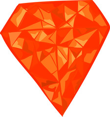 Orange diamond illustration on transparent background.
