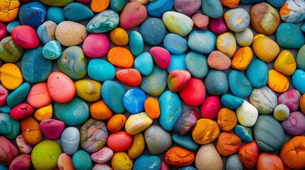 Fototapeta na wymiar Natural vintage colorful pebbles background