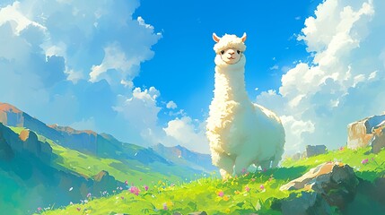 可愛いアルパカ、アンデス高原6