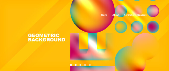 Various colorful geometric shapes abstract web template with gradients and light blur effects. Vector Illustration For Wallpaper, Banner, Background, Card, Book Illustration, landing page