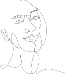 Man line art drawing illustration on transparent background.