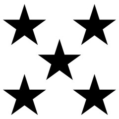 five stars icon, simple vector design