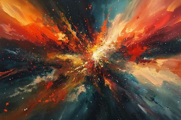 Foto op Plexiglas Capture the intense energy and luminosity of a gammaray burst in a vibrant and dynamic composition ,super realistic,soft shadown © Oranuch