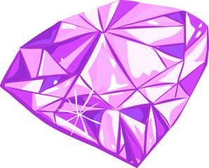 Purple diamond illustration on transparent background.
