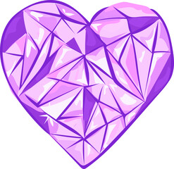 Purple diamond illustration on transparent background.
