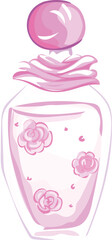 Perfume bottle illustration on transparent background.
