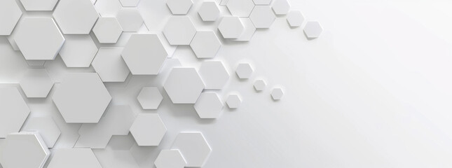 Abstract white background with a hexagon pattern for a banner, wallpaper or poster design