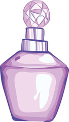 Perfume bottle illustration on transparent background.
