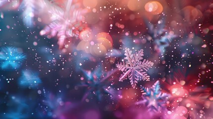 snowflakes purple abstract background