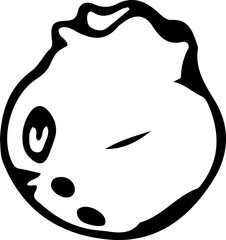 Hand drawn blueberry illustration on transparent background.
