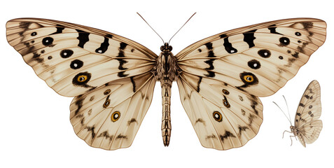 A beautiful butterfly drawing with a white background, suitable for backgrounds and websites. Image...