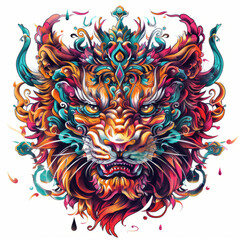 Fototapeta premium 3d lion head tattoo design idea