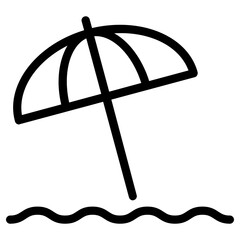 beach icon, simple vector design