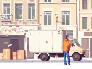Urban Essential: Delivery Driver Navigating the Bustling City, Ensuring Timely Delivery