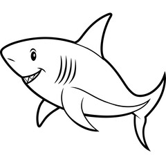 shark cartoon isolated on white