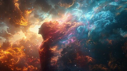 Obraz na płótnie Canvas Interstellar Meditation: Inner Peace in the Cosmos