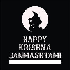 Happy krishna janmashtami hindu festival celebration for social media post vector design.