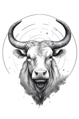 bull with horns,png - obrazy, fototapety, plakaty