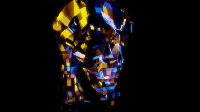 Rendering 3D animation, VISUAL EFFECTS Low Poly Achelousaurus Model on a black background