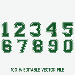 Number alphabet set, classic american, college style font. Uniform letter in black with a black outside contour line. Vintage sport font.For jersey, t-shirt, basketball, baseball, football. vector