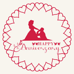 Happy Anniversary Typography Vector Design for Greeting Cards and Poster with Balloon, Confetti and Gift Box, Design Template for Birthday Celebration.