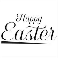 Vector illustration. Hand drawn elegant modern brush lettering of Happy Easter isolated on white background.