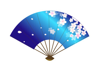 桜の扇子のイラスト