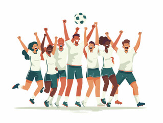Thrilling Community Achievement: Animated Celebration of a Jubilant Team's Victorious Goal