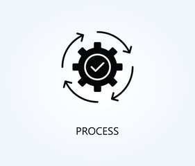 Process vector, icon or logo sign symbol illustration.