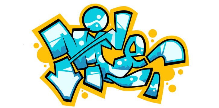 Nice word graffiti text sticker illustration