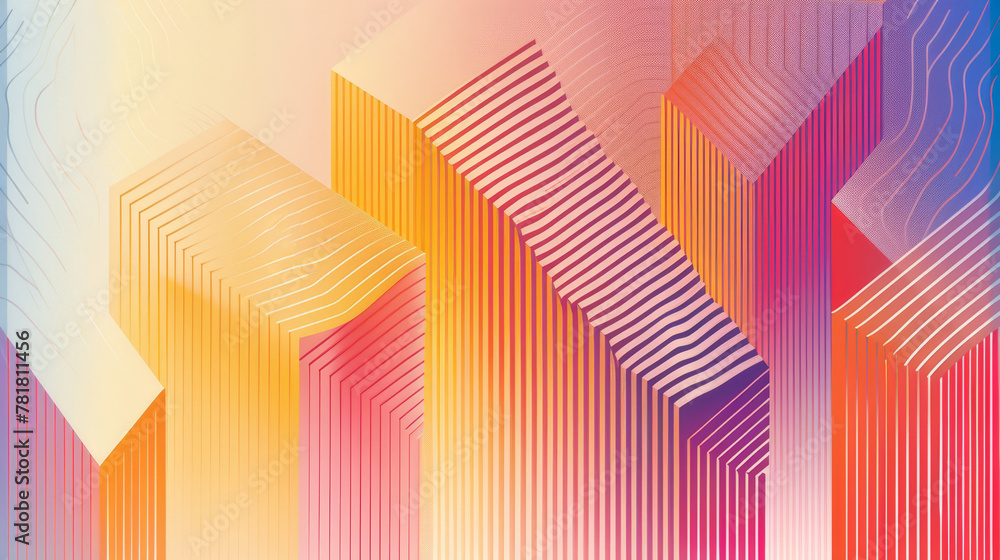 Aufkleber a multicolored abstract background with interwoven lines and a solitary drop of water at its center