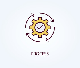 Process vector, icon or logo sign symbol illustration.