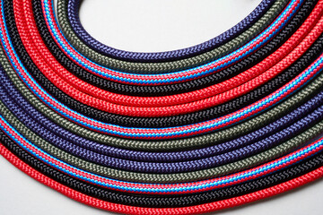 Colorful rope twisted on a white background - 781812617