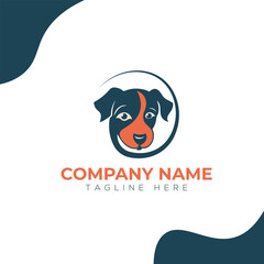 Dog minimalist modern illustration logo design