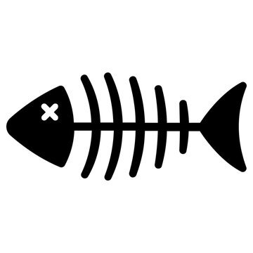 fish bone  icon, simple vector design