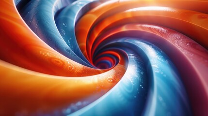 Thermal Grace: Warm and Cool Abstract Swirls - An abstract play of warm and cool tones in a fluid,...