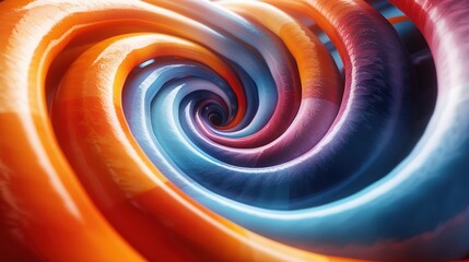 Thermal Grace: Warm and Cool Abstract Swirls - An abstract play of warm and cool tones in a fluid,...