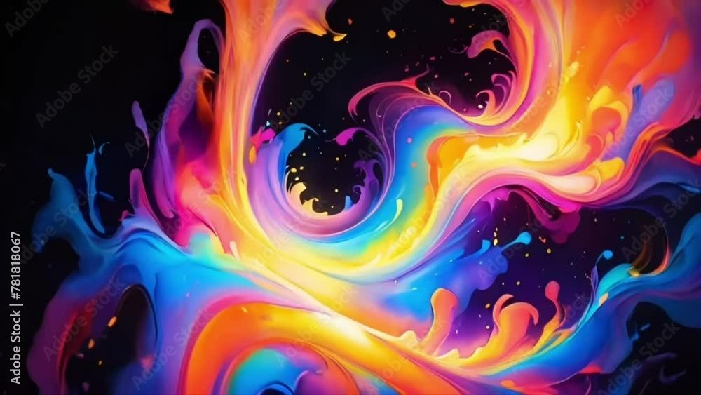 Poster animated video background with seamless loop movement of the background abstract watercolor painting