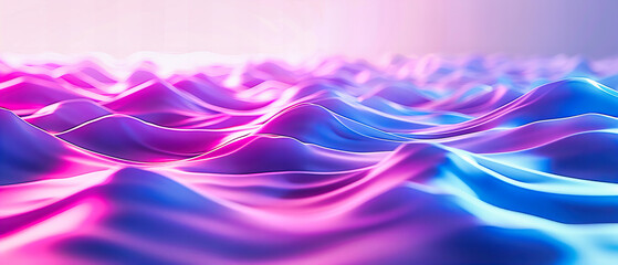 Neon Wave on Futuristic Abstract Background, Bright and Colorful Liquid Design, Modern Digital Art Illustration