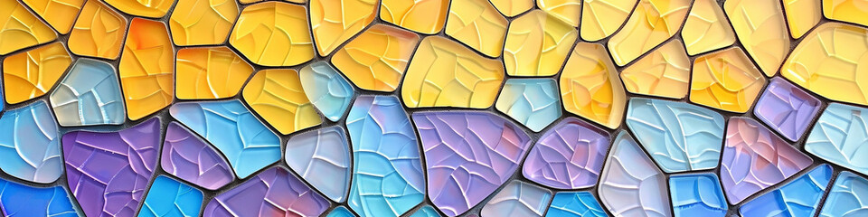 AI art, colorful mosaic pattern background　モザイク柄の背景
